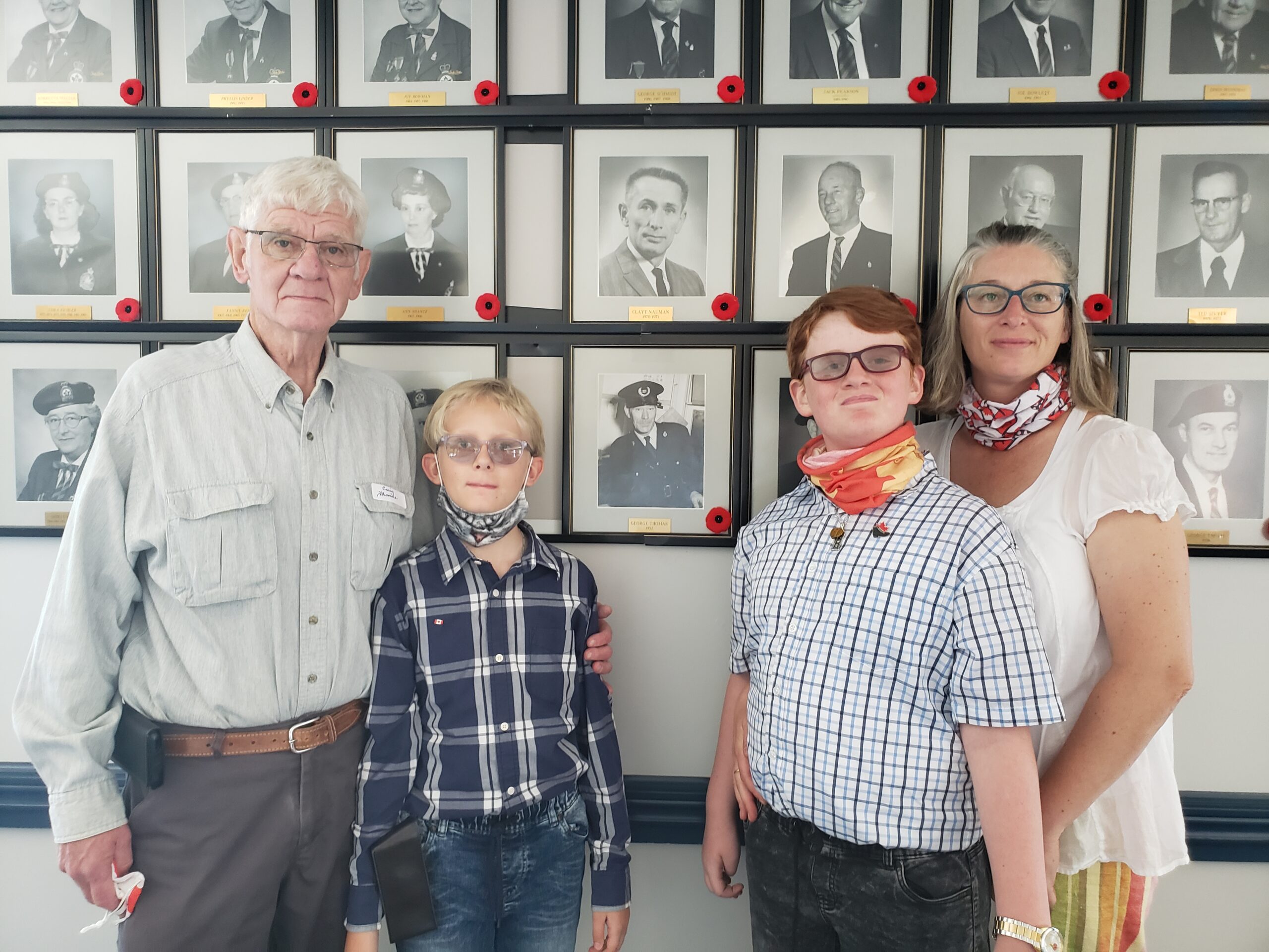Descendants of George Thomas, our first Branch President. L to R Craig Thomas (son), Craig and Liam Thomas (great-grand children) and Agelica Thomas (grand daughter).